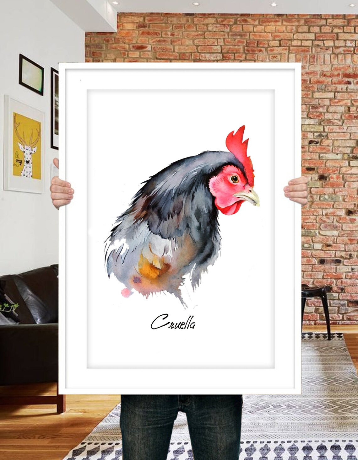 Custom Hen Painting, Watercolor Pet Portrait - Image 3