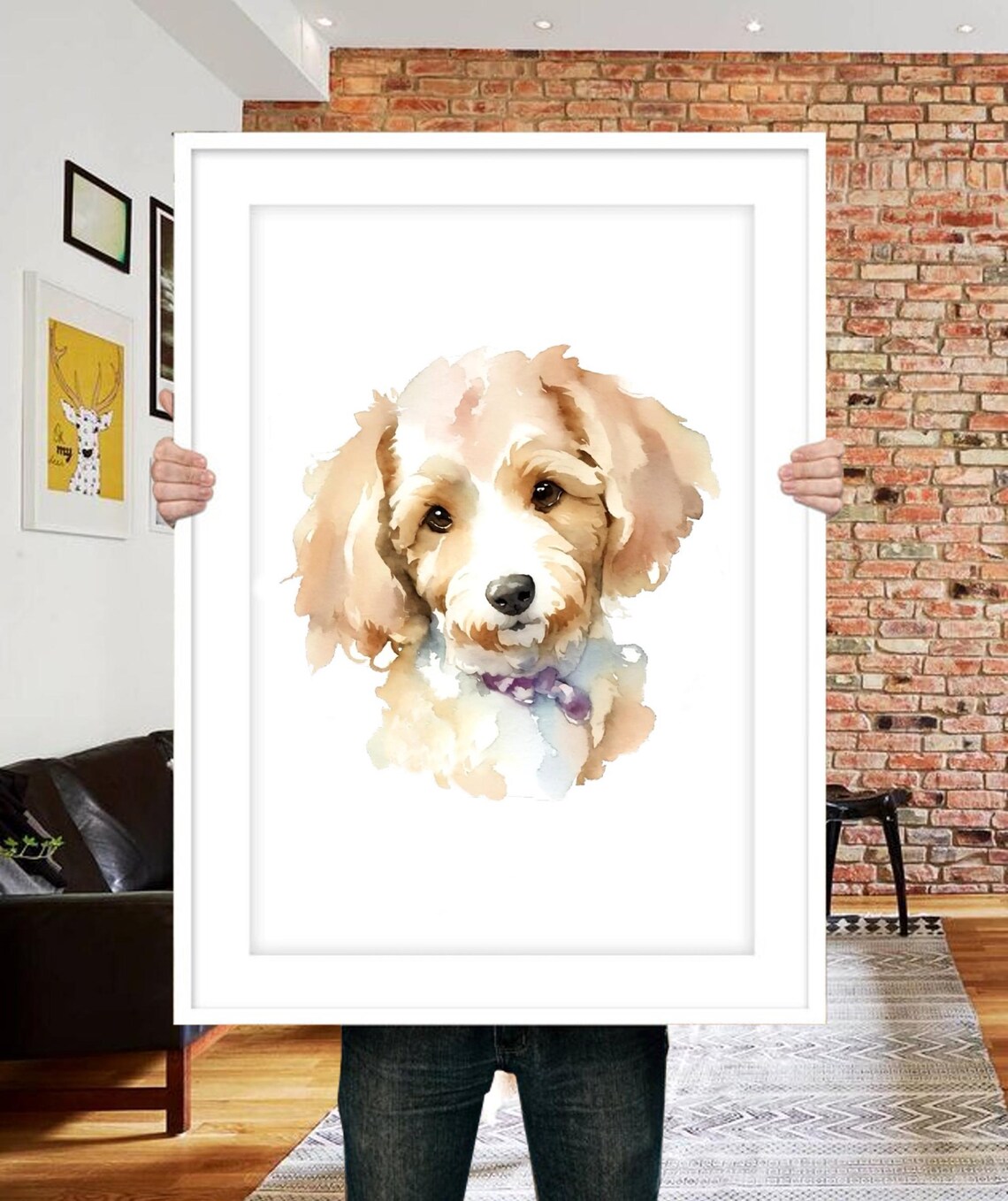 Watercolor Custom Dog Portrait, Pet Loss Gift - Image 3