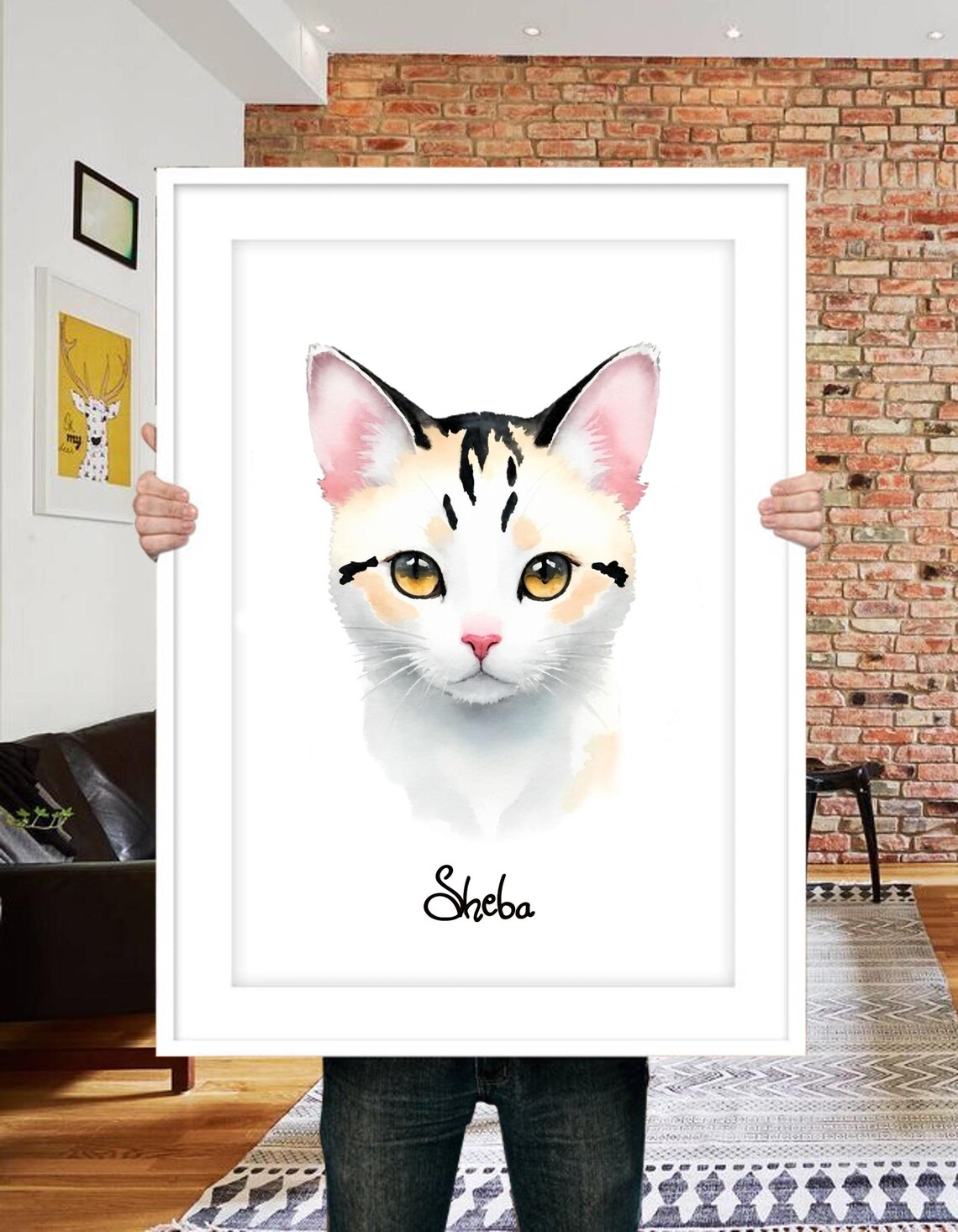 Watercolor Cat Portrait, Pet Memorial Gift - Image 2