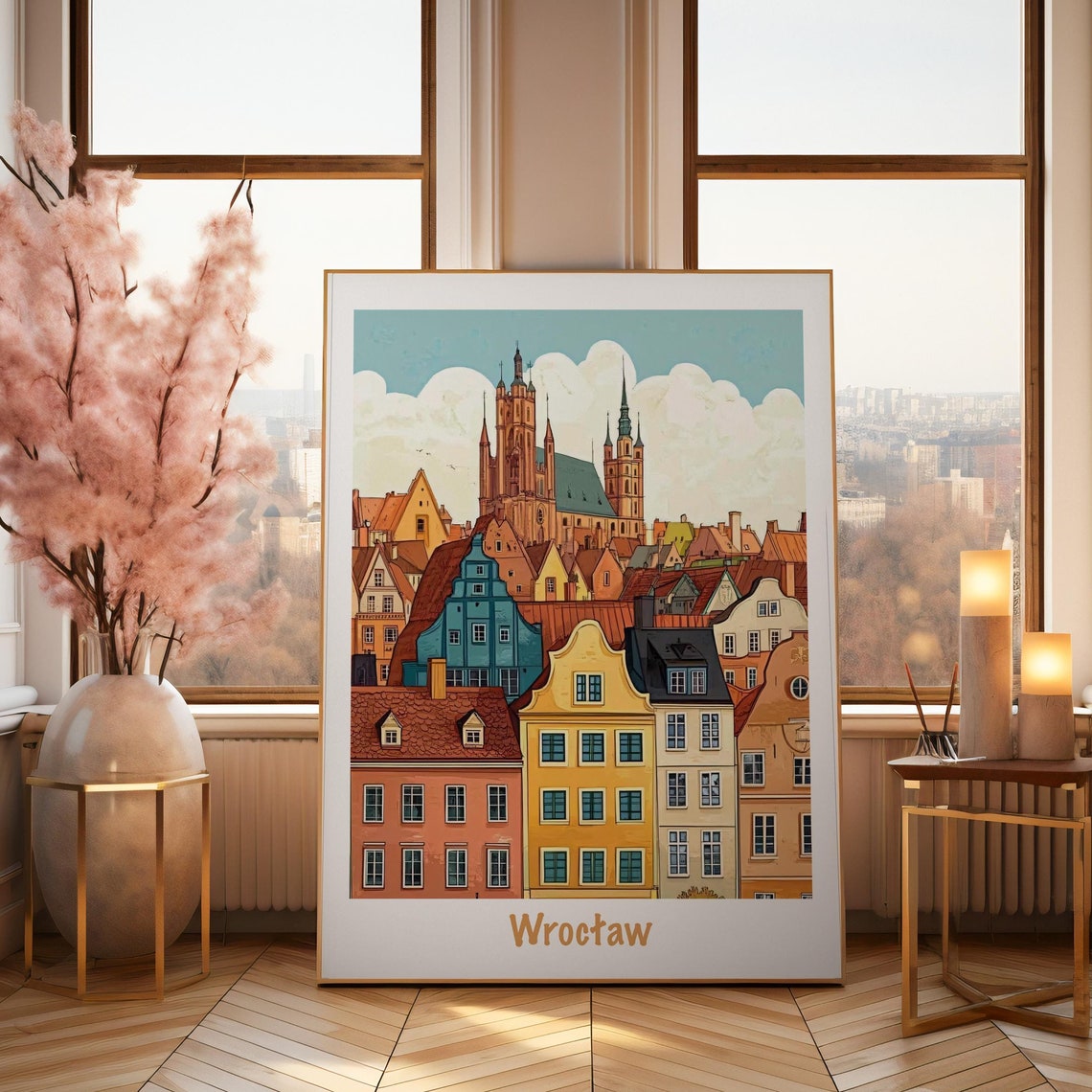 Wroclaw Poland Poster Travel Poland Wroclaw Polska Illustration Gift Polski Plakat European City Poster Wroclaw Print Poland Decor