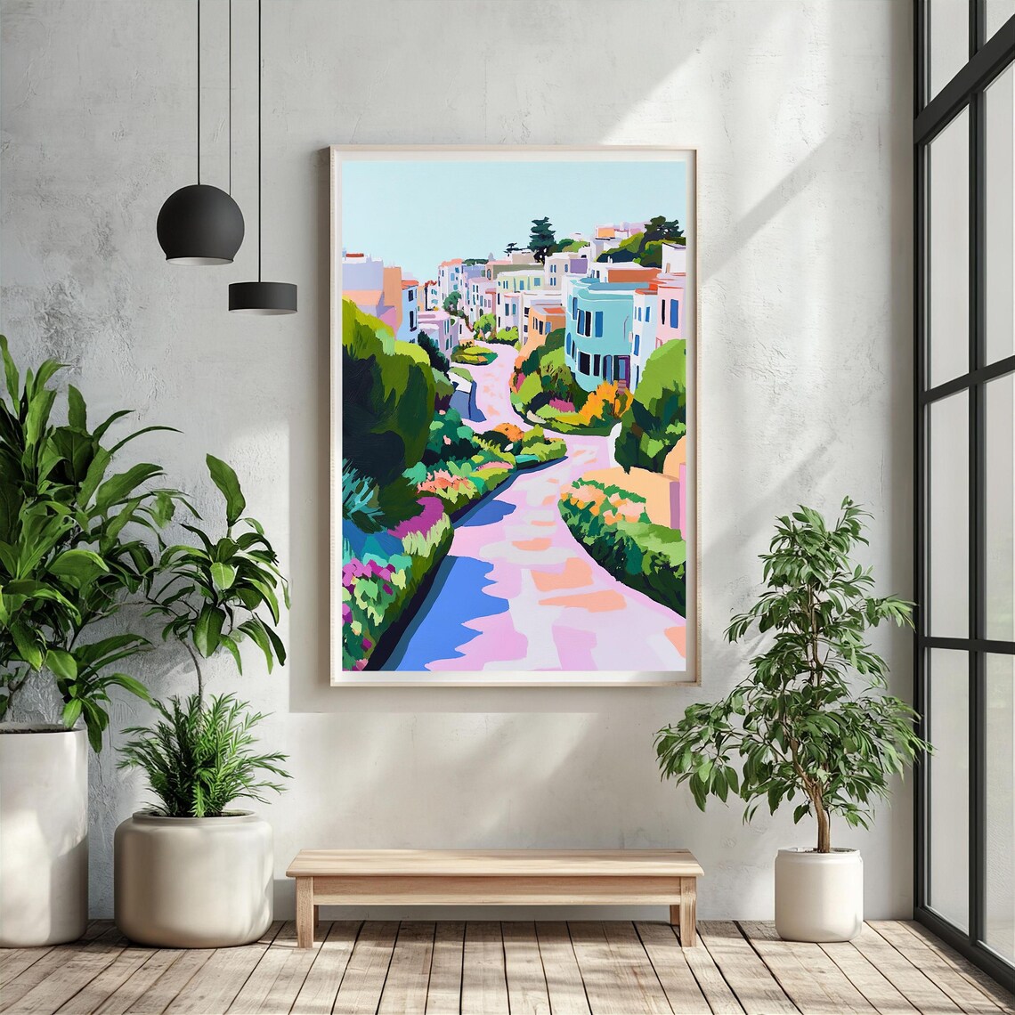 Lombard Street Cityscape, San Francisco Illustration - Image 2