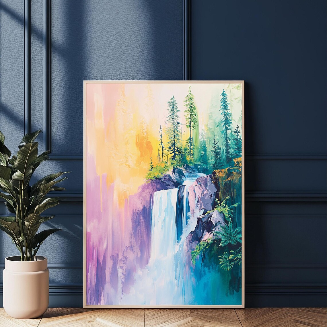Waterfall Landscape, Forest And Mountain Nature Scene - Image 2