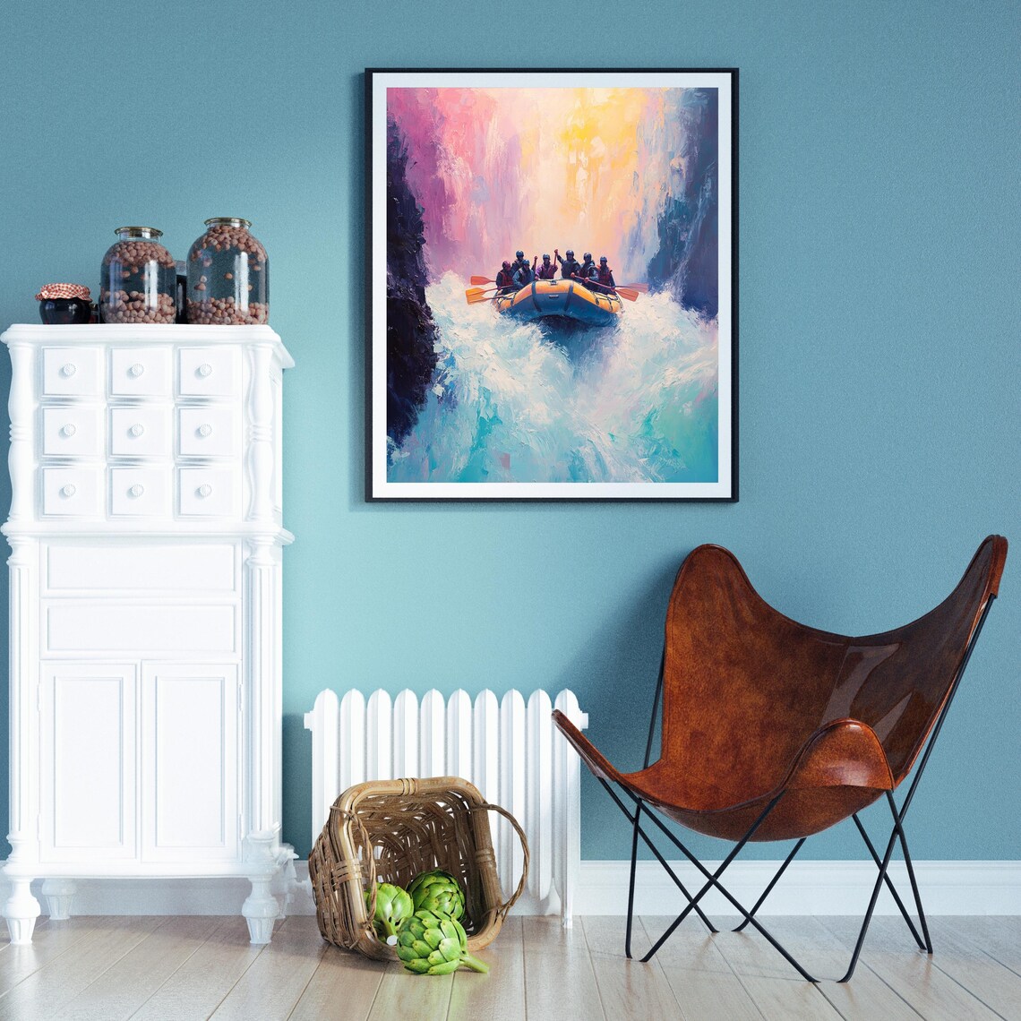 Rafting Adventure Art Print, Whitewater Rapids Scene - Image 2