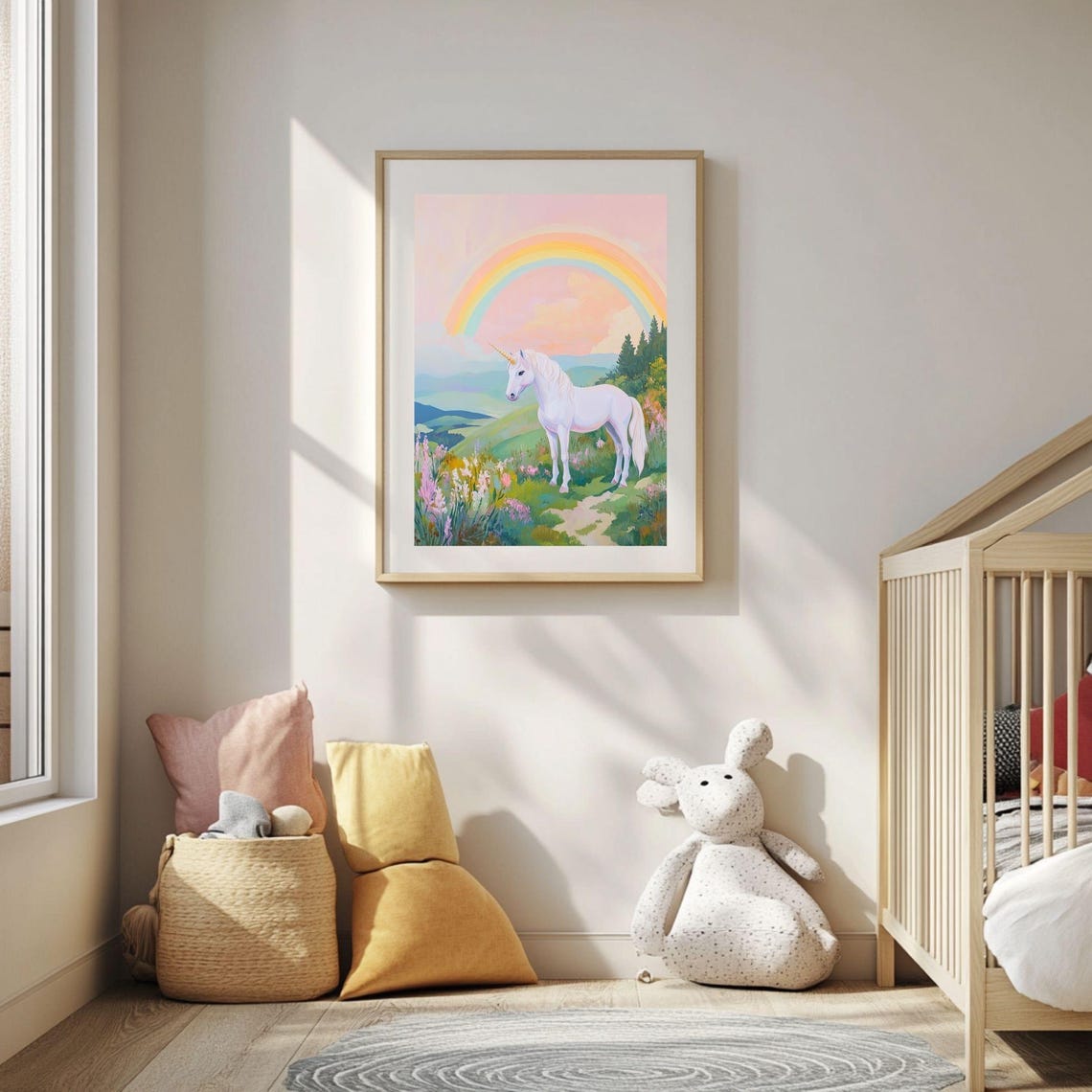 Unicorn Fantasy Nursery Art Print, Mystical Horse Poster - Image 4