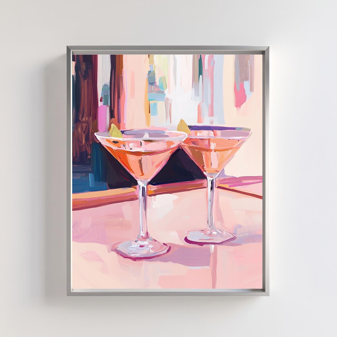 Pastel Cocktail Poster Print, Elegant Bar Art