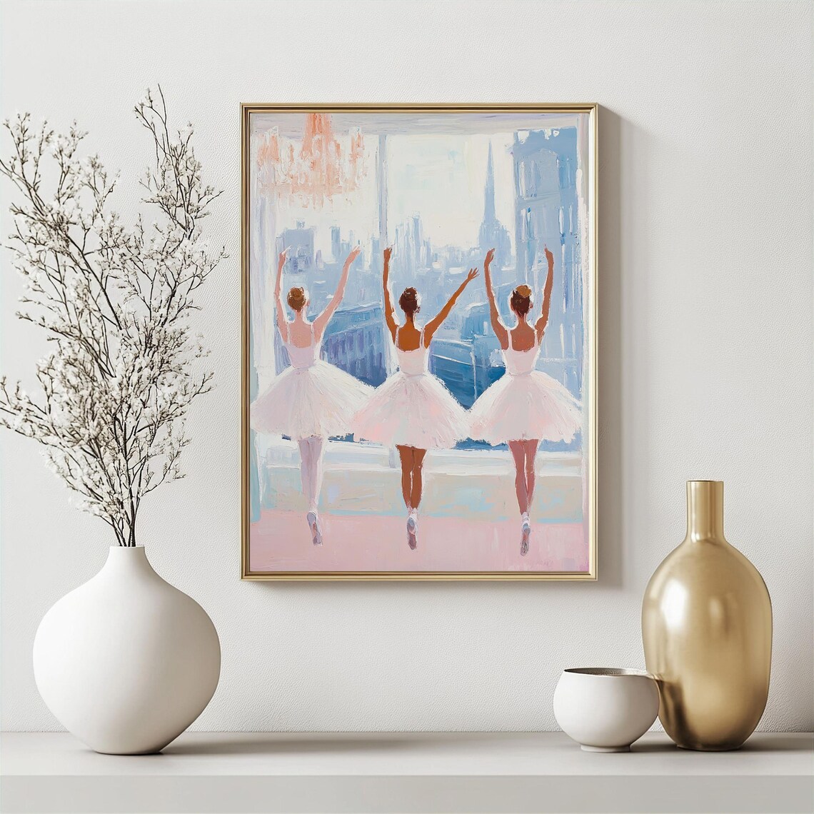 Ballet Dancers Art Print, Elegant Ballerinas - Image 2