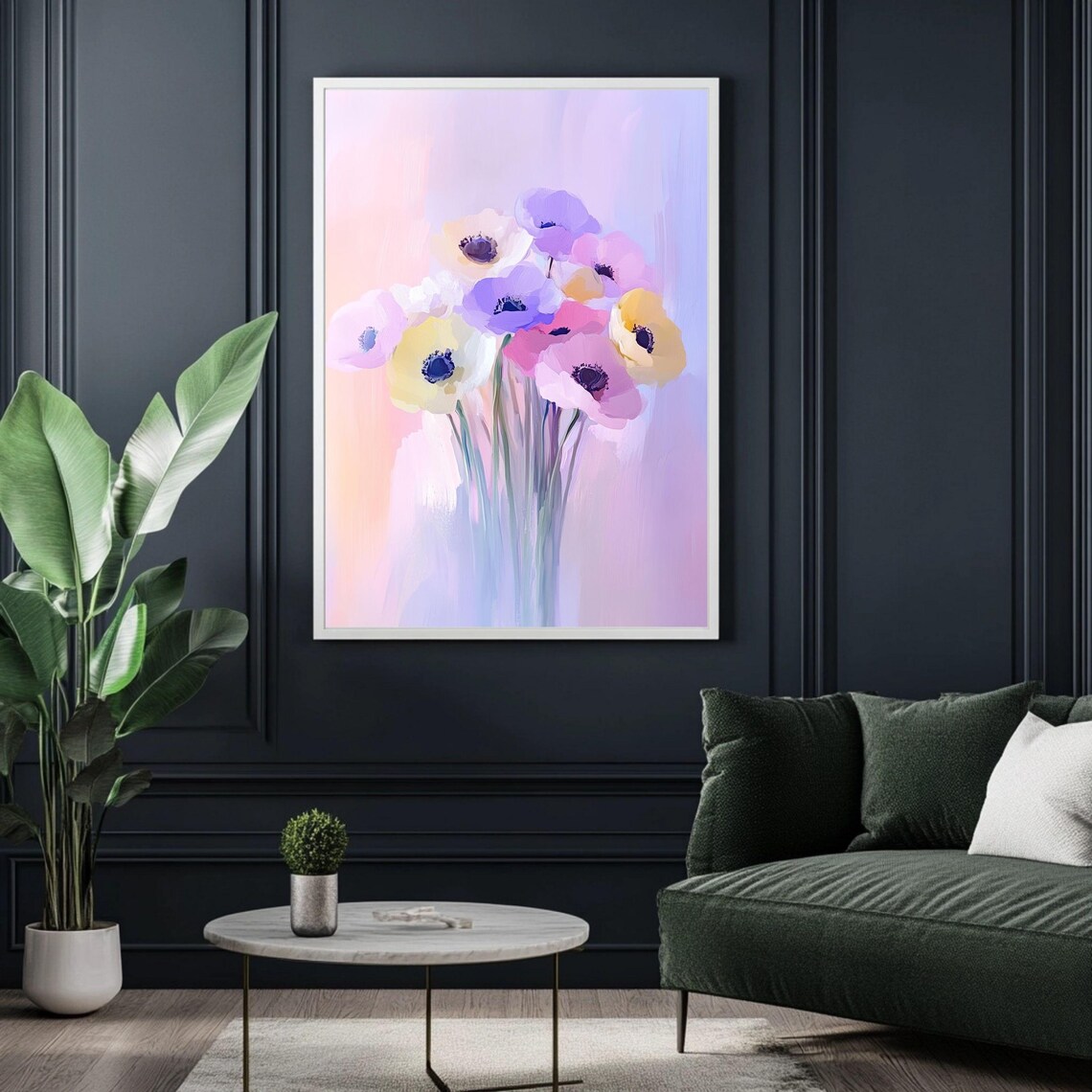 Pastel Flower Abstract Floral Art Print, Nursery Decor - Image 3