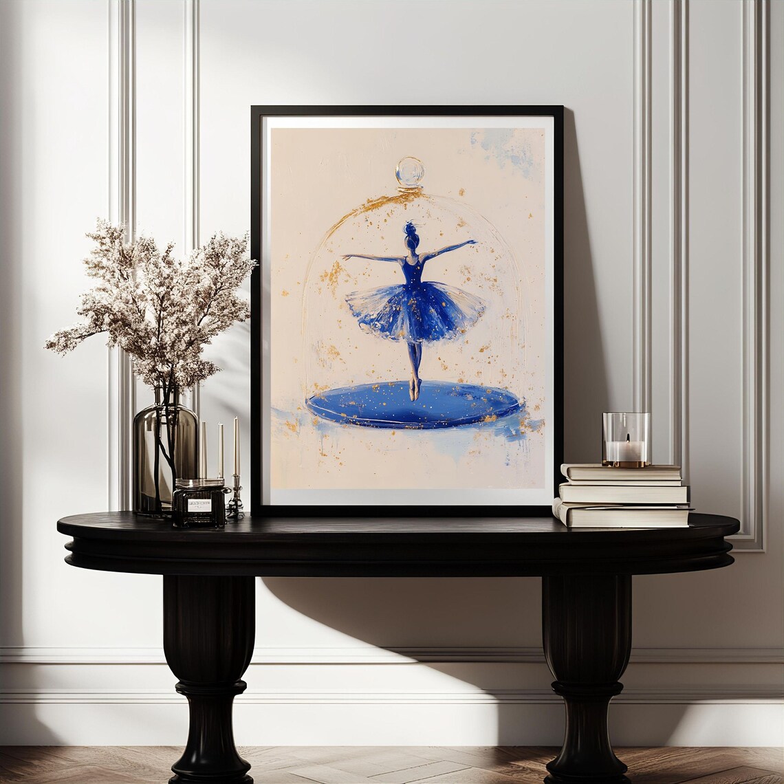 Blue Ballerina Art Print, Elegant Ballet Dancer - Image 2