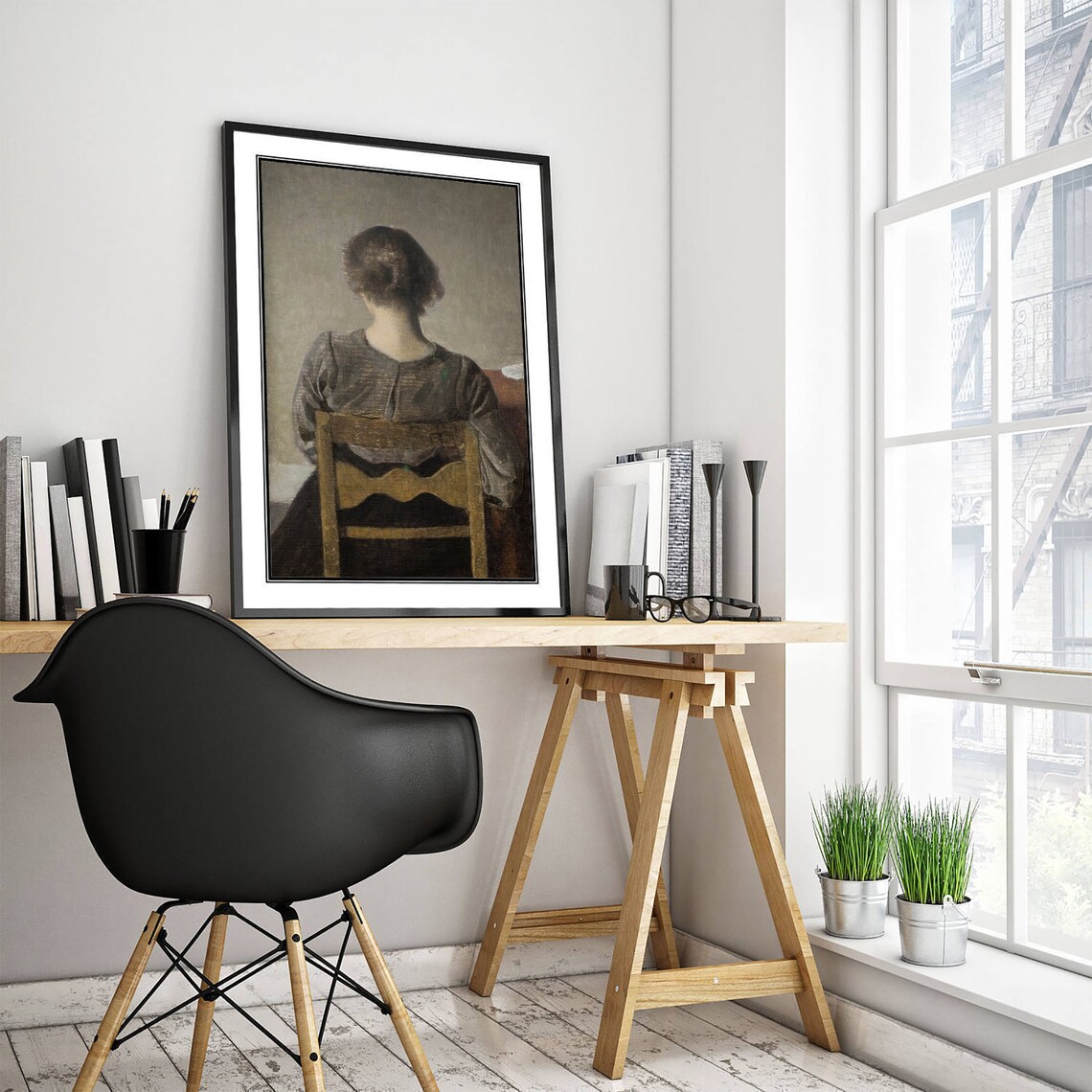 Vilhelm Hammershoi Dansk 1905 Classic Painting Poster - Image 3