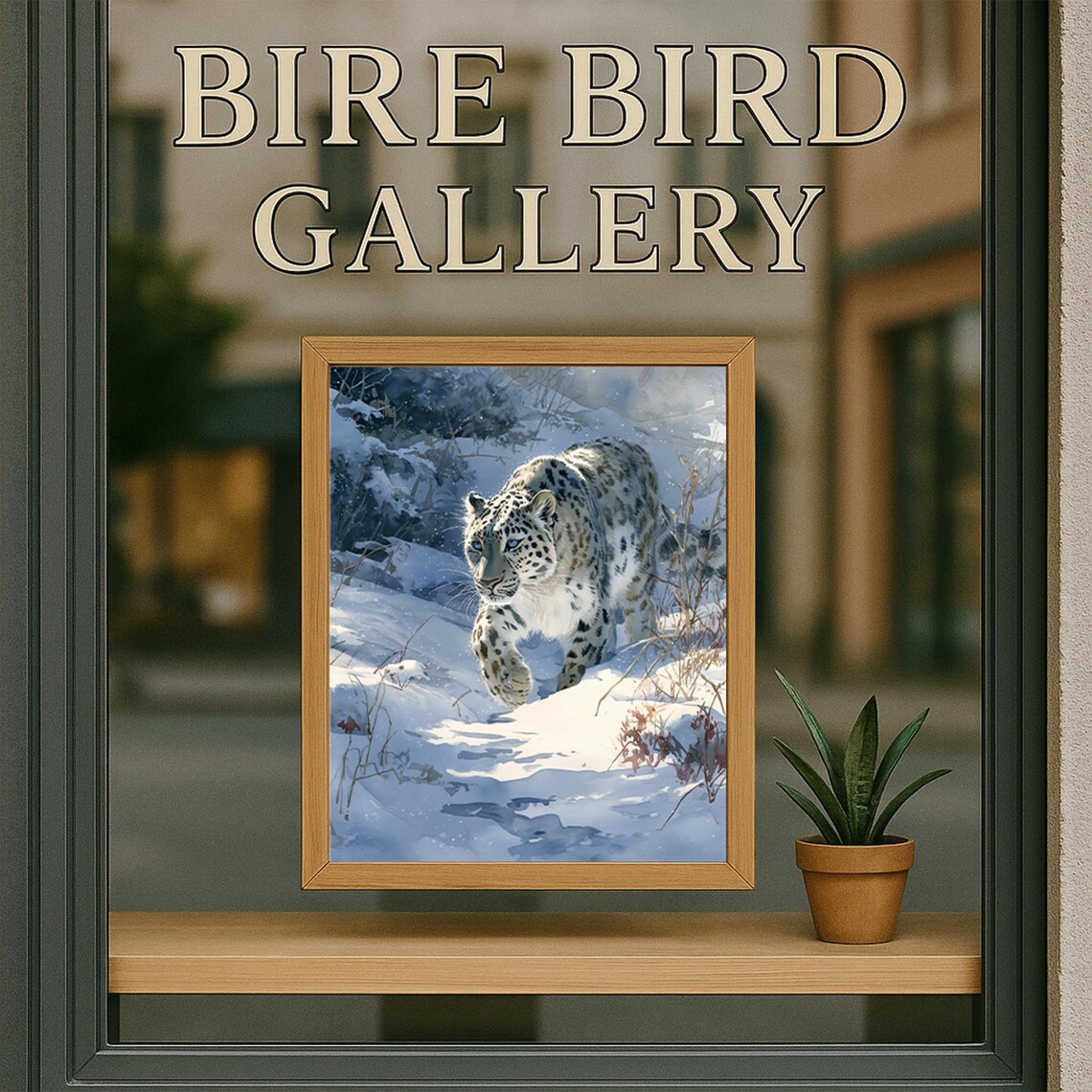 Snow Leopard Walking Through Snowy Mountains Winter Wildlife Poster - Image 5