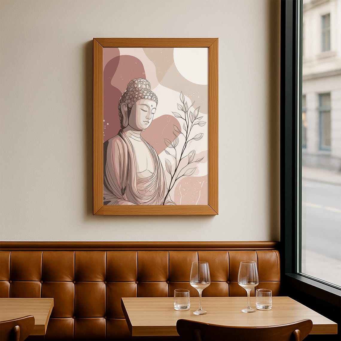 Serene Buddha Meditation Illustration Botanical Zen Decor Poster - Image 2