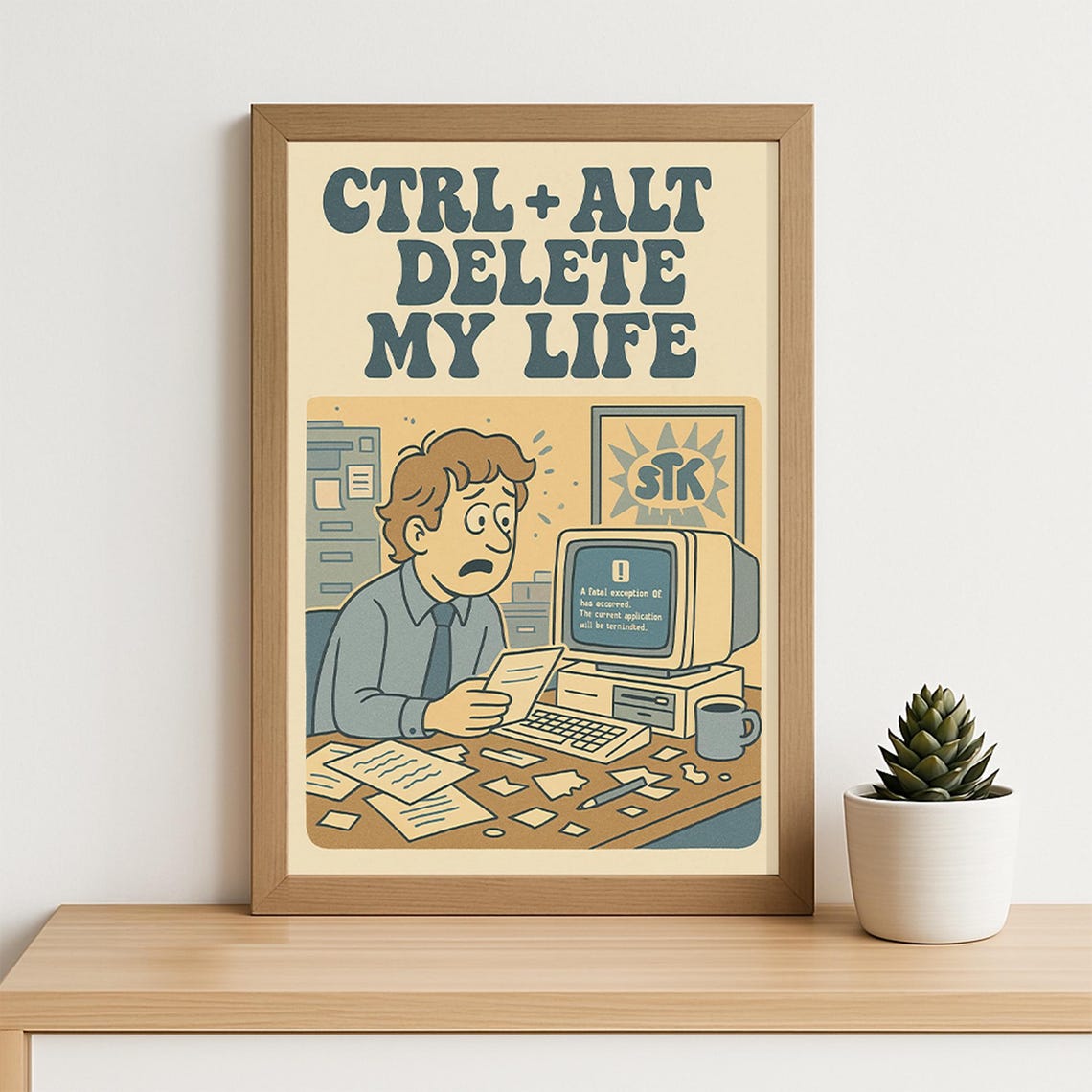Ctrl Alt Delete My Life Retro Office Humor Vintage Computer Poster