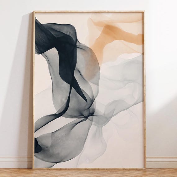 Japandi Abstract Minimalist Ink Print, Zen Decor
