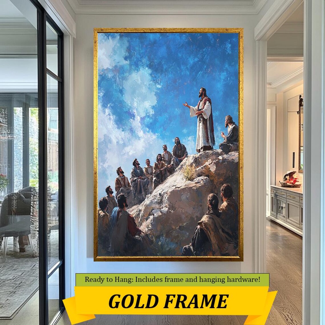Sermon On The Mount Jesus Teaching Disciples Rocky Hill Blue Sky Poster - Image 5