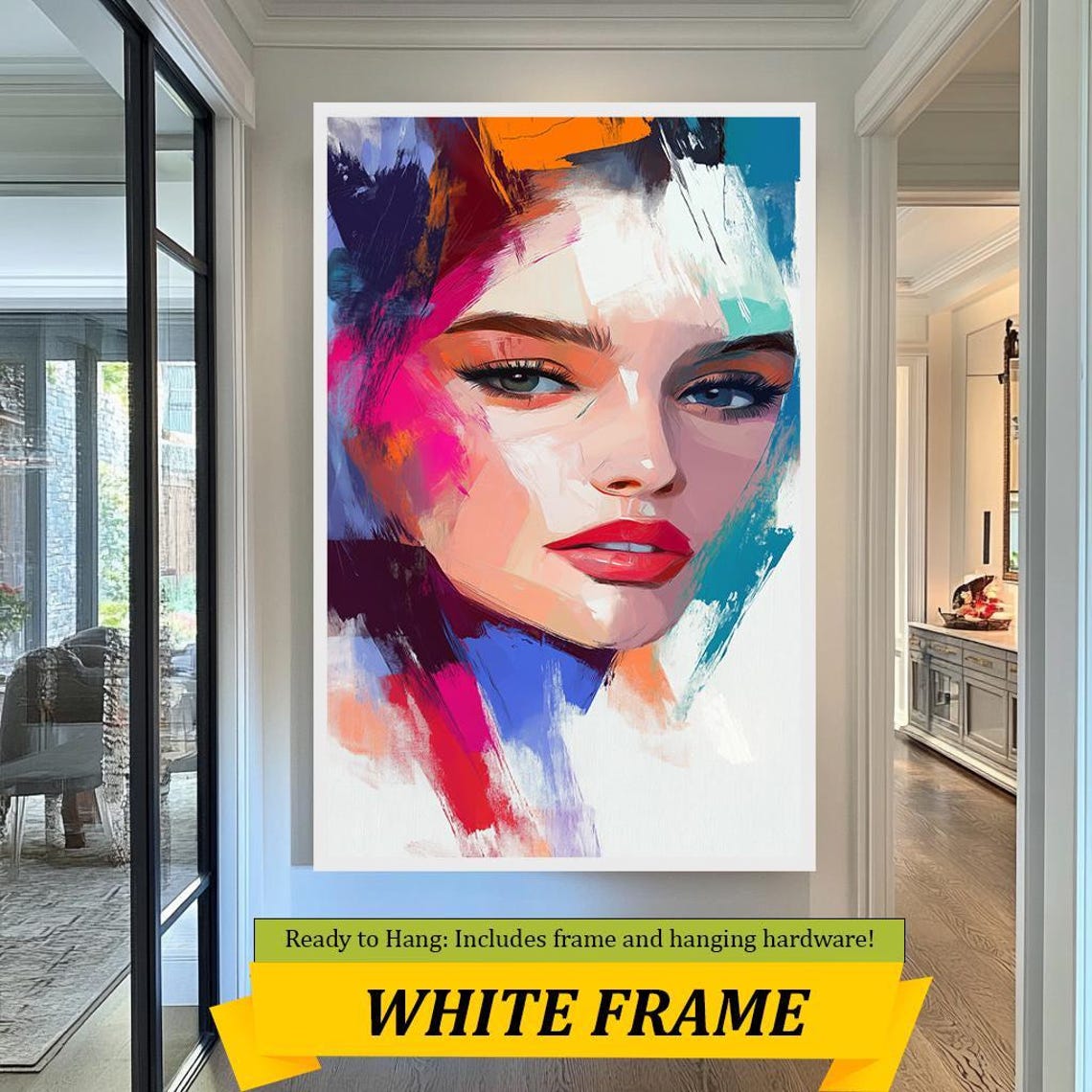 Colorful Abstract Woman Face Bold Brushstroke Modern Art Wall Poster - Image 2