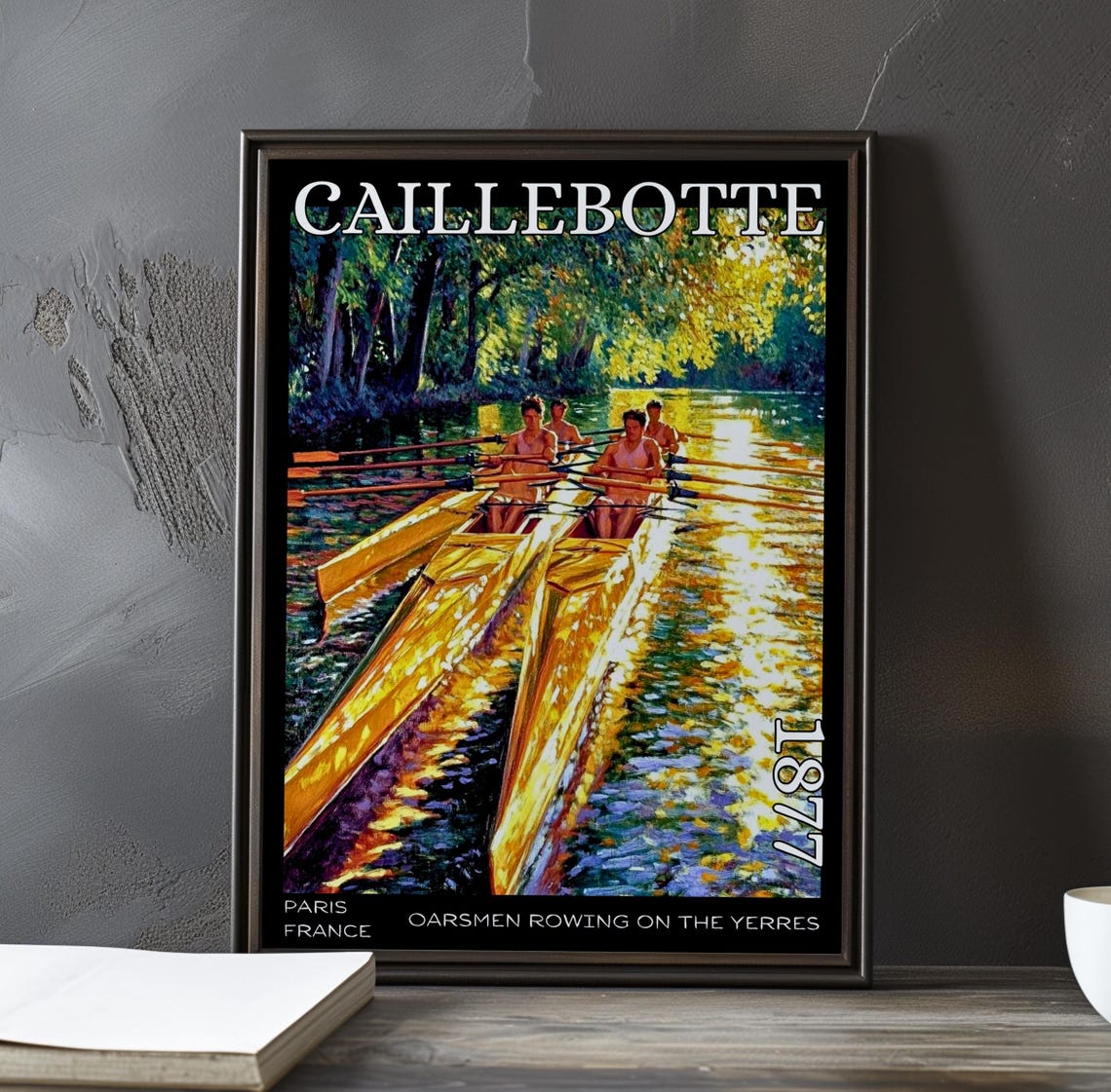 Caillebotte Rowers at Sunset Golden River 1877 Sports Poster