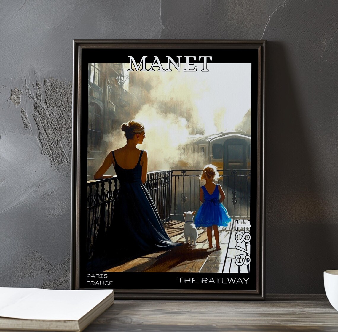 Manet The Railway Girl and Dog Watching the Train 1873 Poster