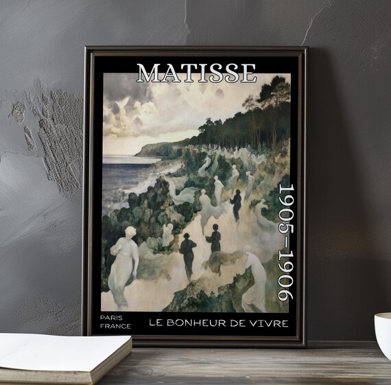 Henri Matisse Le Bonheur de Vivre Misty Coastal Cliffs Poster