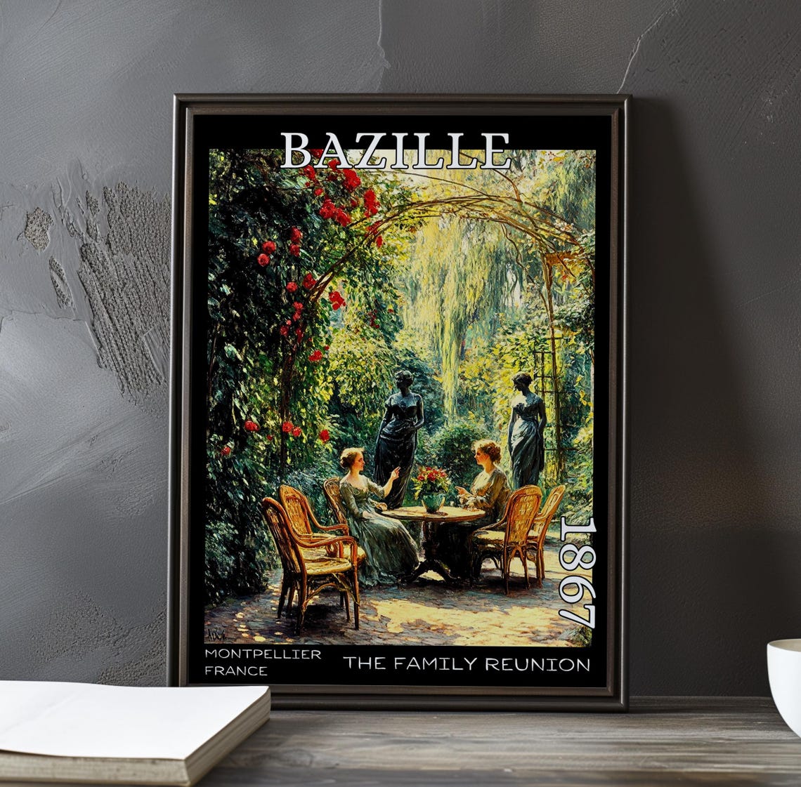 The Family Reunion 1867 Frdric Bazille Printposter Early French Modernism Garden Gathering Realist Plein Air Scene Impressionism Art