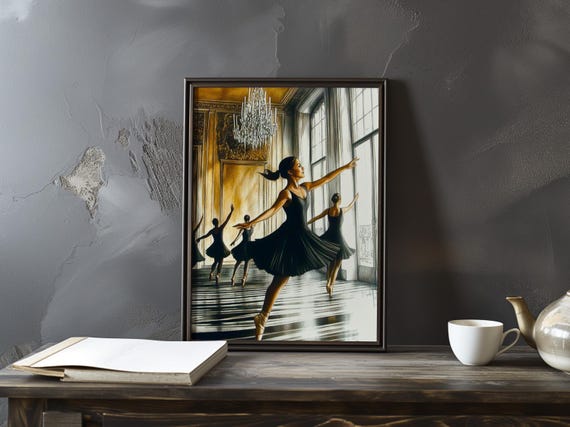 Edgar Degas Inspired Art Poster Ballet Dancer Print Impressionism Artwork Dance Impressionist Painting Movement