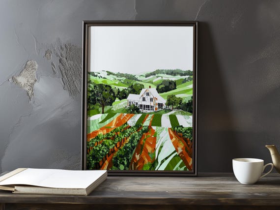 A House Amid Rolling Hills Paul Cezanne Inspired Impressionist Art Print French Natural Landscape Posterstill Life Poster Decor