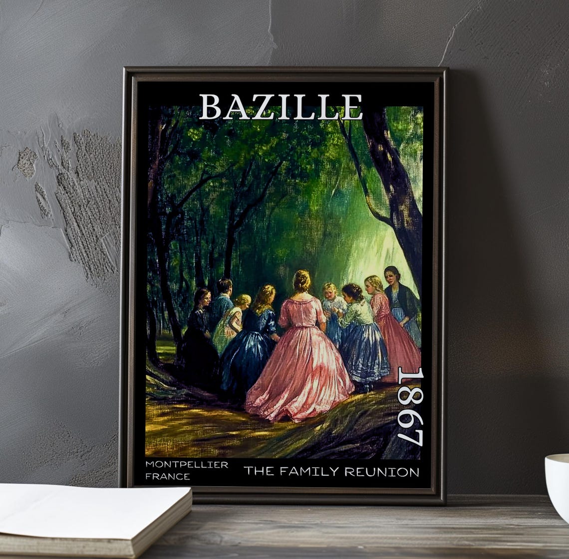 The Family Reunion 1867 Frdric Bazille Printposter Early French Modernism Garden Gathering Realist Plein Air Scene Impressionism Art