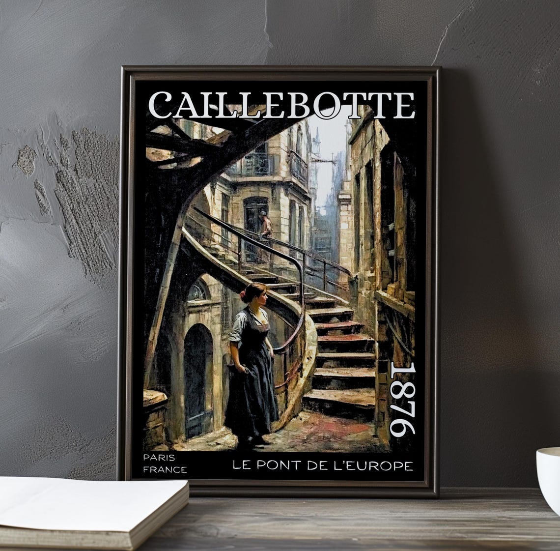 Caillebotte Le Pont de l'Europe Spiral Staircase Bridge Poster