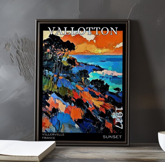 Sunset 1917 Flix Vallotton Printposter Post Impressionism Landscape Symbolist Twilight Bold Color Horizon French Impressionist View