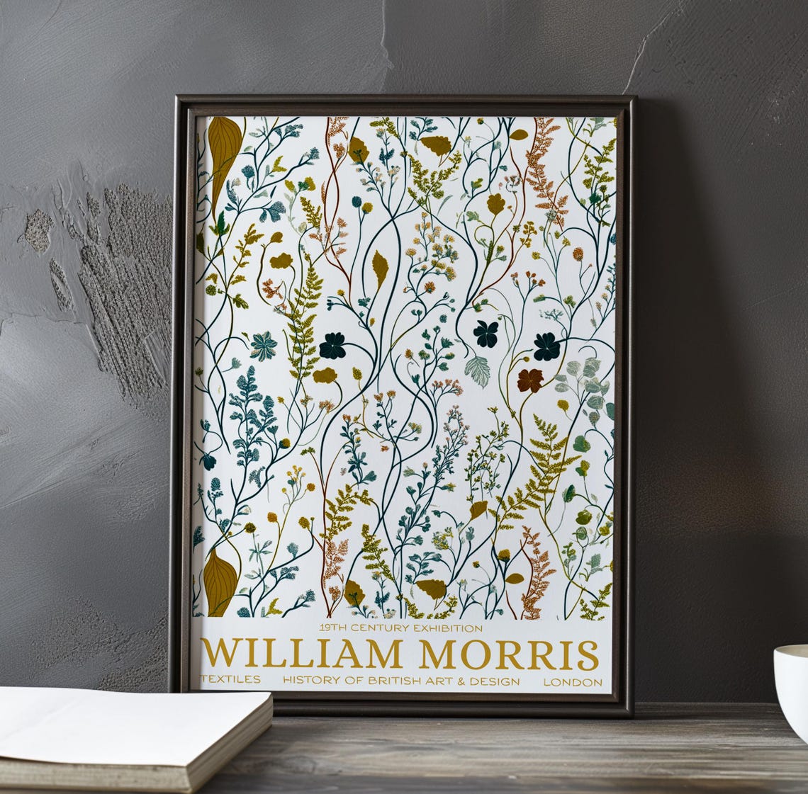 William Morris Sparse Herbarium Meadow Stems Exhibition Poster