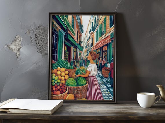 A Market Scene In Provence Paul Cezanne Inspired Impressionist Art Print French Natural Landscape Posterstill Life Poster Decor