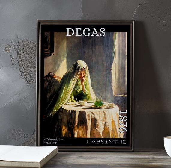 Labsinthe 1876 Edgar Degas Print Poster Impressionist Caf Scene Modern Alienation Paris Interior 19th Century Social Realism Art