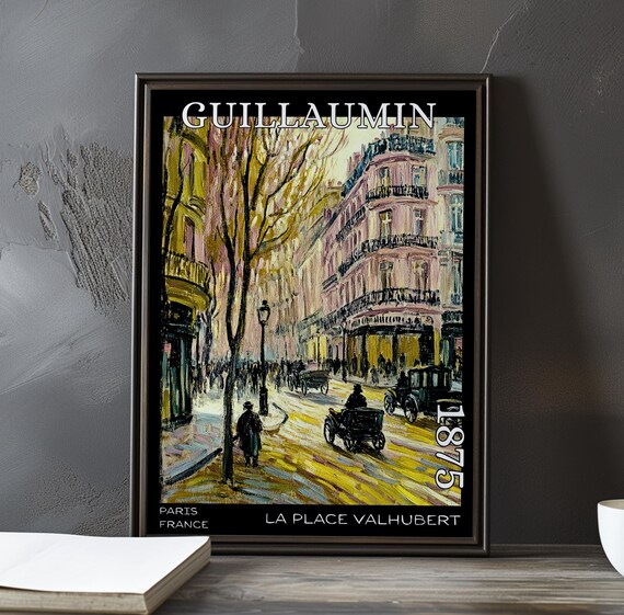 La Place Valhubert 1875 Paris Rainy Street Horse Carriage Poster