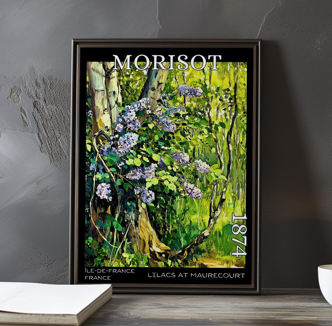 Morisot Lilacs at Maurecourt 1874 Lilac Bush Among the Birches Poster