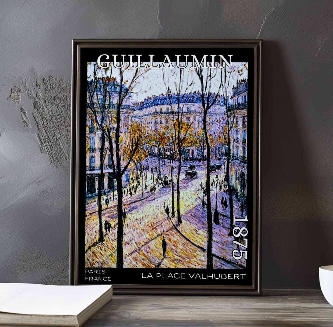 La Place Valhubert 1875 Paris Autumn Square Tall Trees Poster