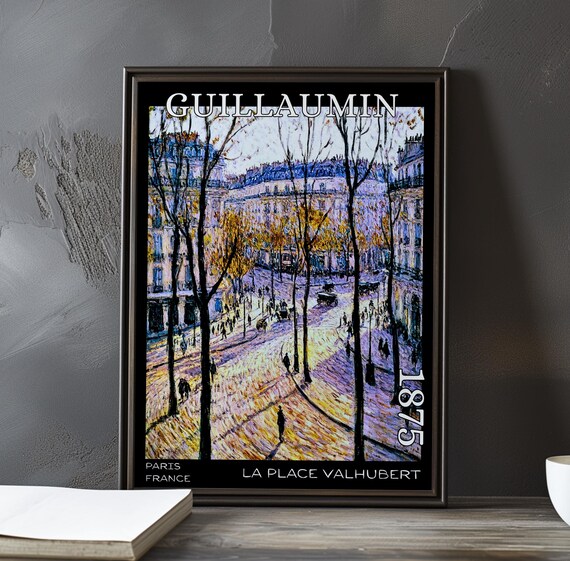 La Place Valhubert 1875 Paris Autumn Square Tall Trees Poster