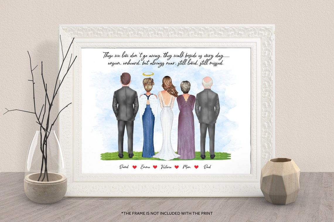 Those We Love Don't Go Away Wedding Day Memorial Portrait Poster