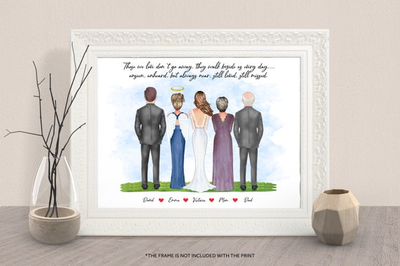 Those We Love Don't Go Away Wedding Day Memorial Portrait Poster