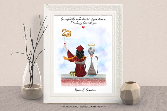 Personalized Graduation In Heaven Memorial Print