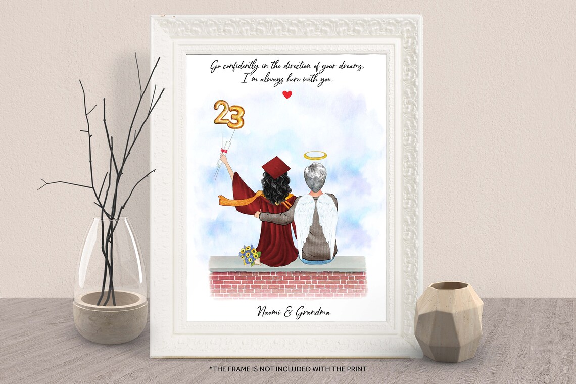 Personalized Graduation In Heaven Memorial Print