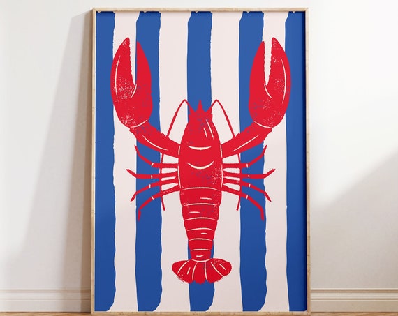 Lobster Sea Life Retro Kitchen Art Print