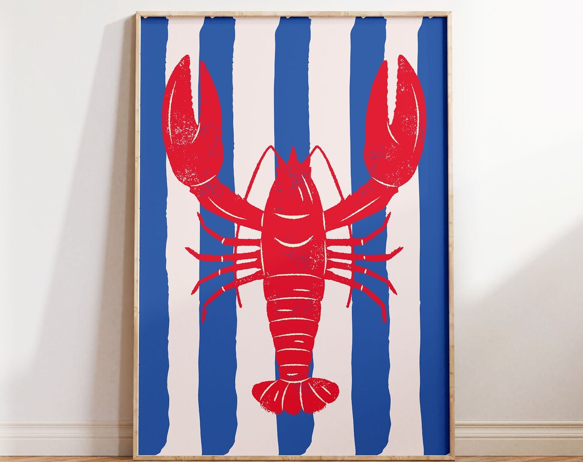 Lobster Sea Life Retro Kitchen Art Print