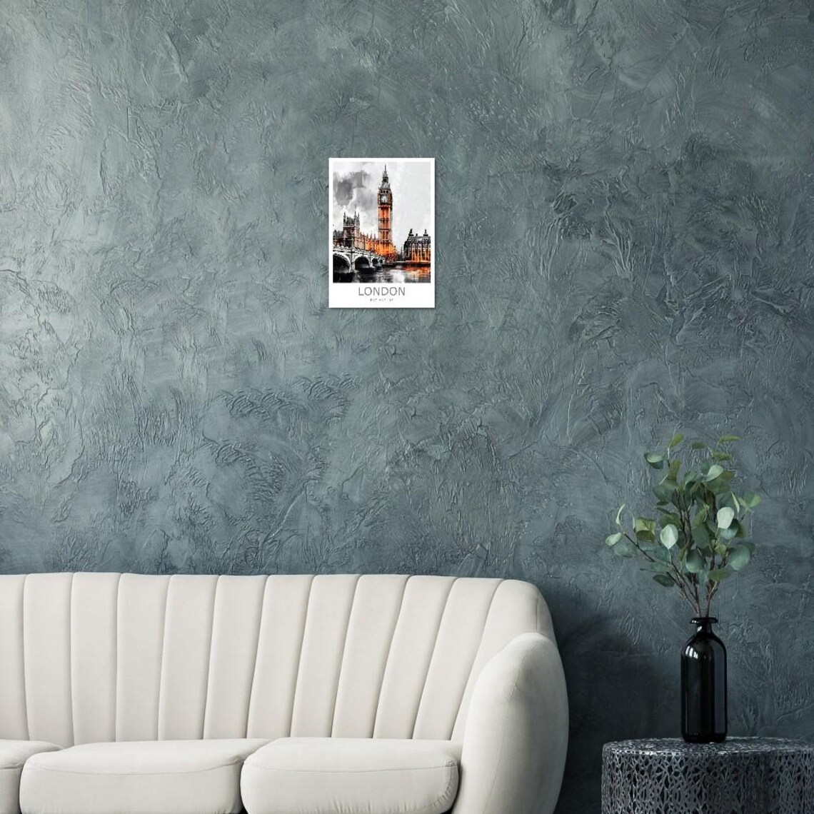 London England Big Ben And Westminster Bridge Watercolor Poster - Image 2