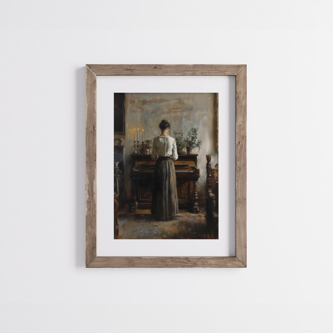 Vintage Woman Portrait Painting Moody Art Print Wall Art Print Of Antique Oil Painting Countryside Painting - Image 7