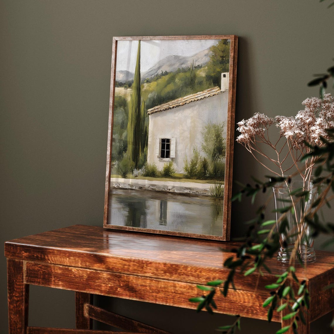 Rustic Spanish Countryside Painting Warm Neutral Tones Serene Scenic Art Vi139 - Image 6