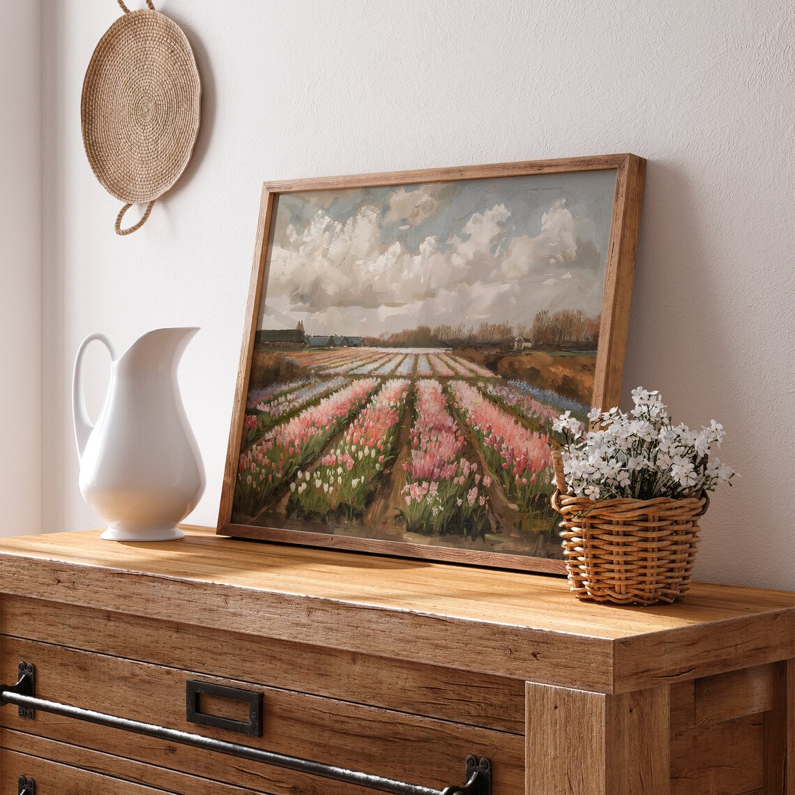 Field Of Flowers Print Painting Landscape Country Field Wall Art Farmhouse Wall Decor Cottage Decor Art Wall Art - Image 3