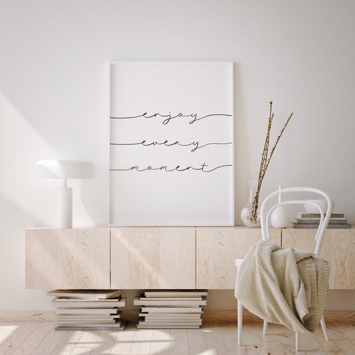 Enjoy Every Moment Minimalist Boho Art Print - Image 4