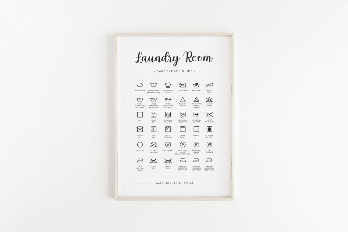 Laundry Room Decor Laundry Symbols Art Print - Image 4