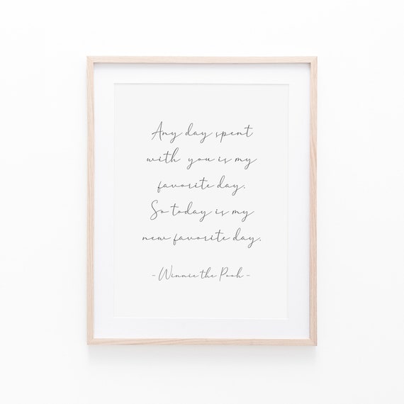 Winnie the Pooh Quote Nursery Wall Art Print