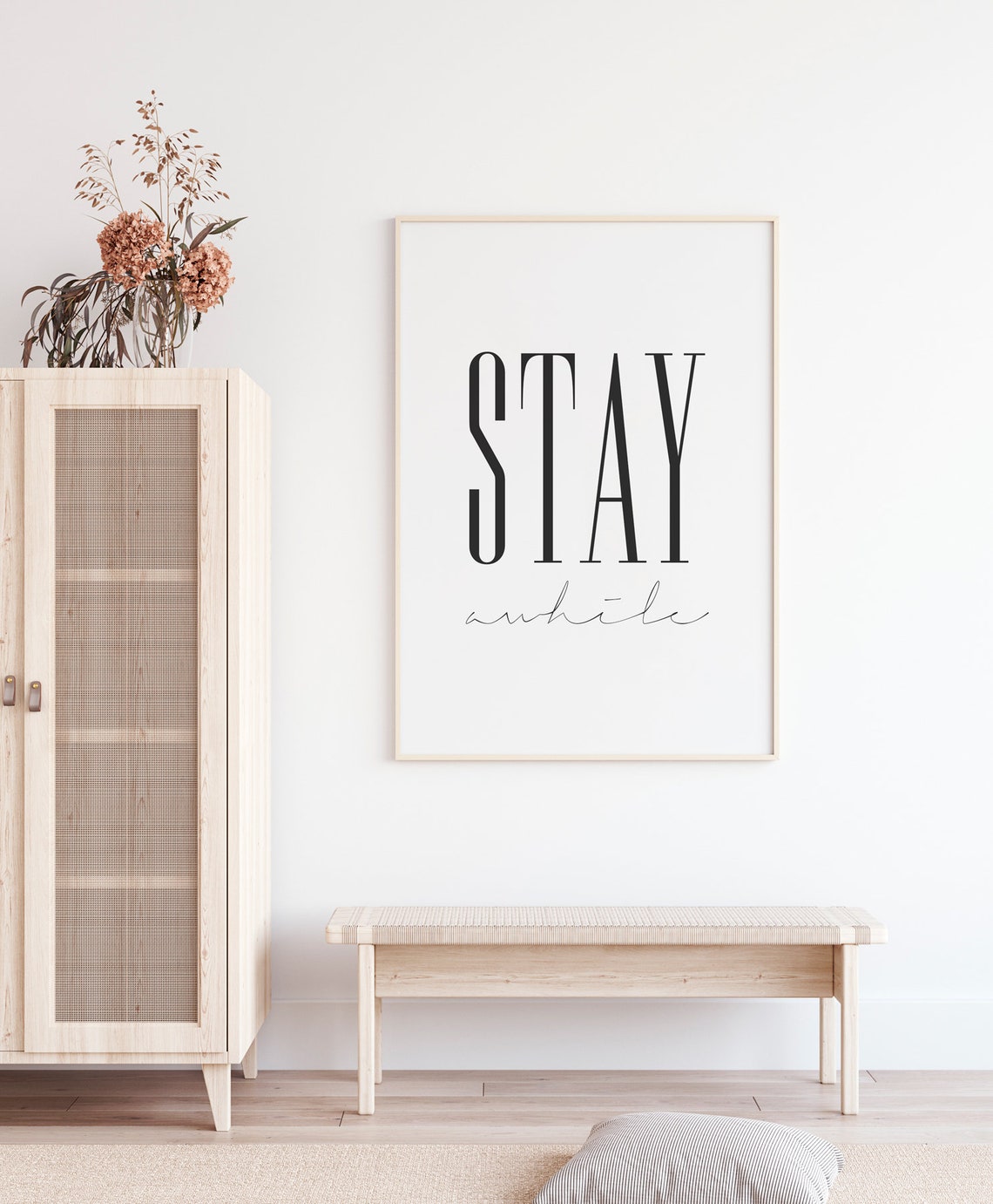 Stay Awhile Tall Serif Script Typography Modern Farmhouse Poster - Image 4