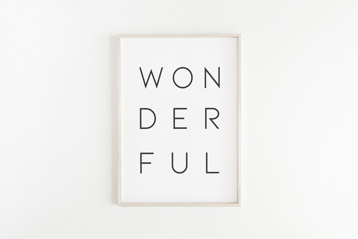 Wonderful Print Quote Typography Art Print, Bedroom Decor - Image 4